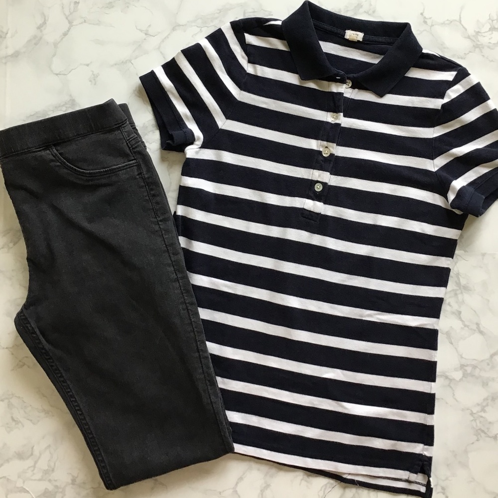 J.Crew Piqué Striped Polo Shirt